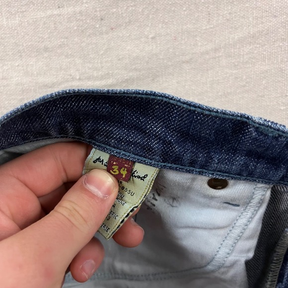 7 For All Mankind Bootcut Jeans Mens 34 Blue Excellent Button Fly Made in USA - Picture 6 of 10